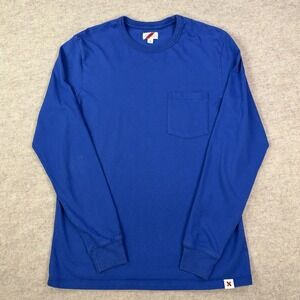 Best Made Co. Crew Neck Pocket T-Shirt Long Sleeve Mens Medium Blue USA Made